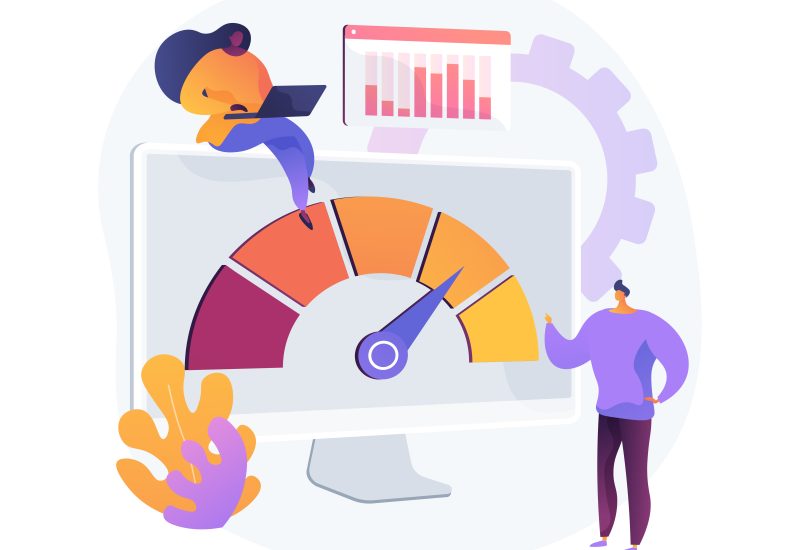 Benchmark testing abstract concept vector illustration. Benchmarking software, product performance indicator, load testing, performance characteristics, competitive products test abstract metaphor.